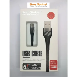 sg-11134201-22100-mwstf20kl2ivf6.webp SUN GLOBAL (SGC260) FAST CHARGING CABLE 6A - IP USB (1.2M)
